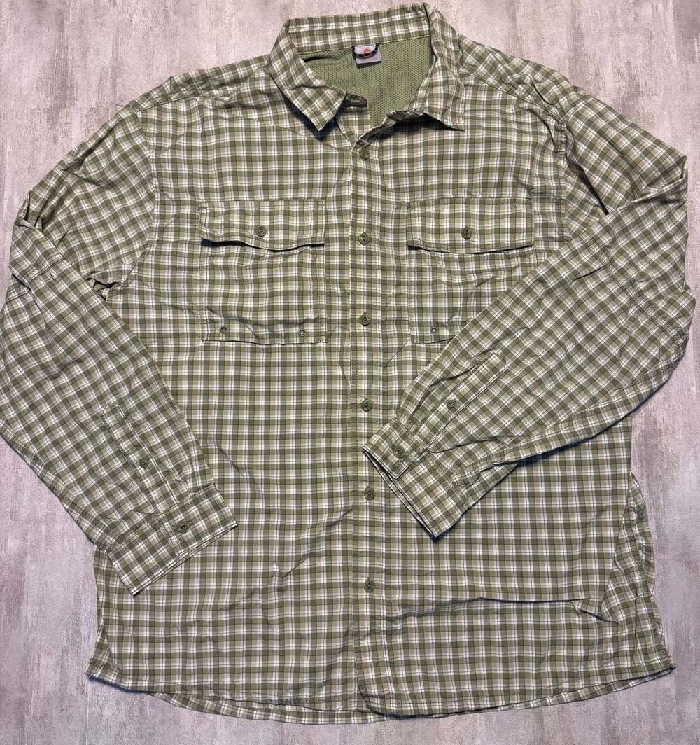 Ozark Trail‎ Plaid Men's Fishing Shirt UPF Vented Long Sleeve Size XL EUC